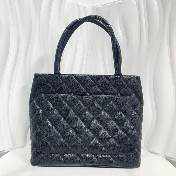 Chanel Black Caviar Leather Quilted Tote Bag - Picture 2 of 11